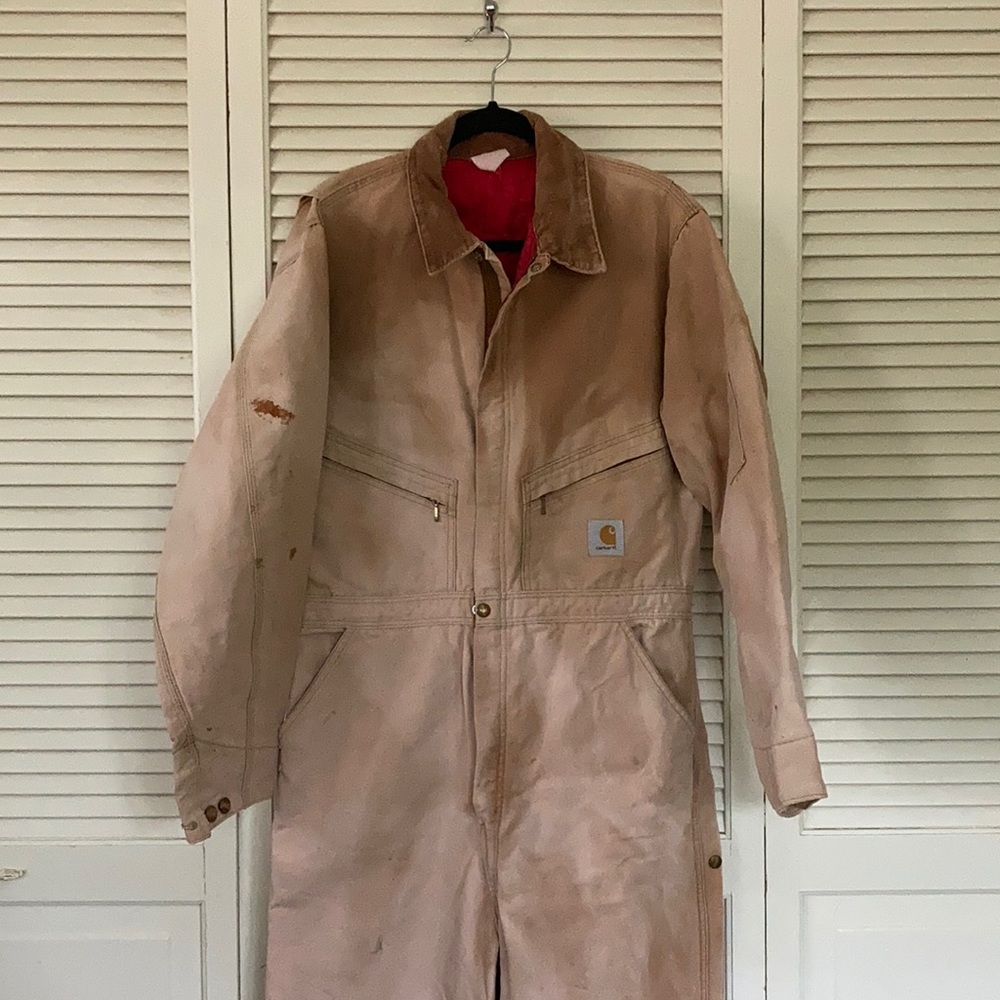 Carhartt long sleeve beige coveralls